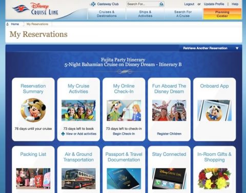 ディズニークルーズのオンラインチェックイン